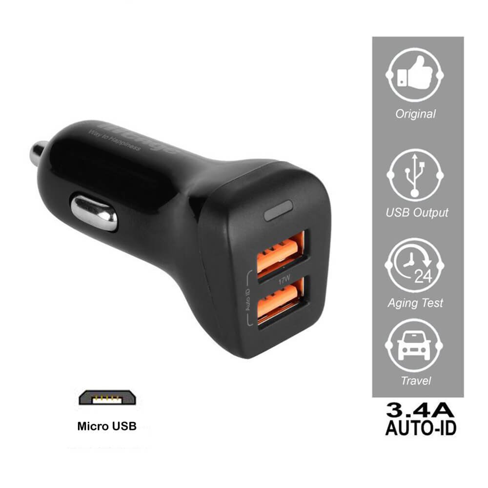 Hitage Dual USB Car Charger with Cable in Raipur - Raipurshop