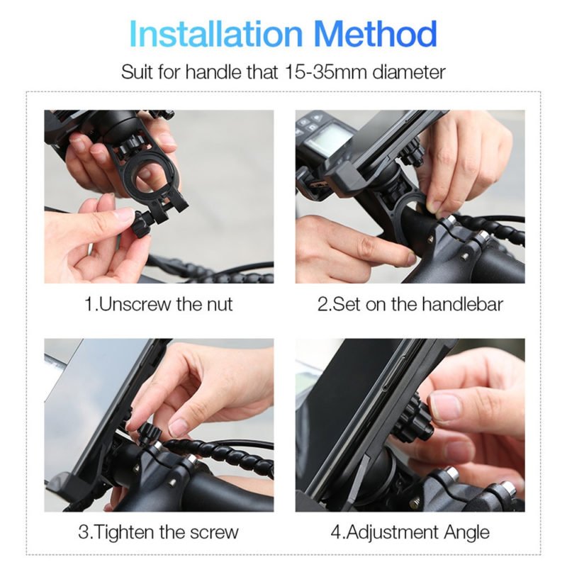 Installation process of bike or bicycle mobile holder