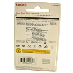 Sandisk 32GB pendrive or flashdrive box backside image