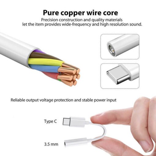 type c 3.5mm audio jack copper wire cable
