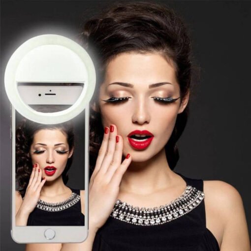 Girl image with LED ring light for mobile
