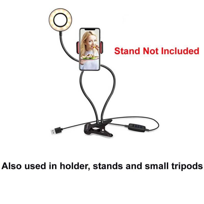 Selfie ring light with holders or stands attachment