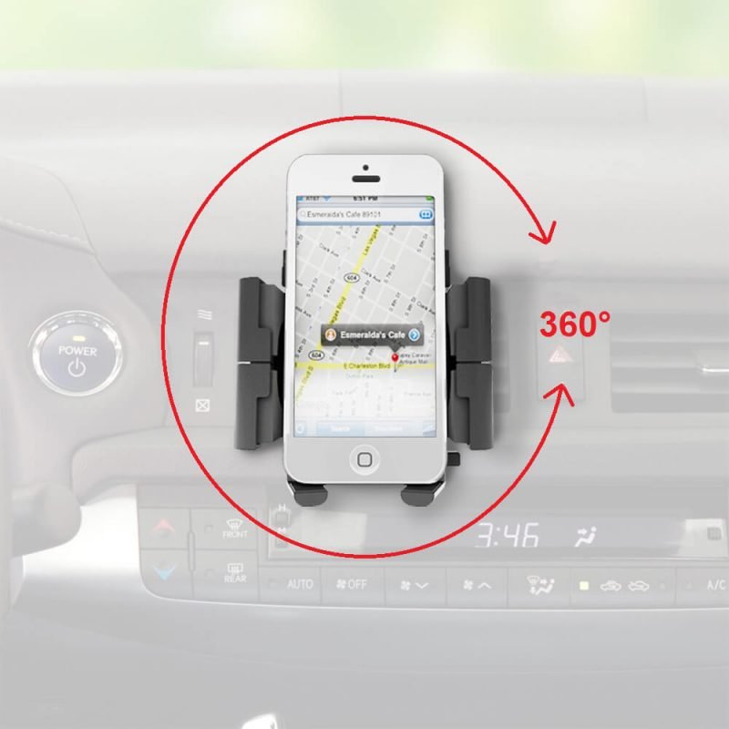 Vent mountable car mobile holder with 360 degree rotation