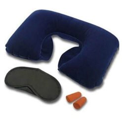 3 in 1 inflatable travel neck pillow with ear plug and eye wear shade mask