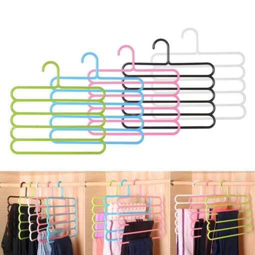 5 layer multicolor space saver clothes hanger