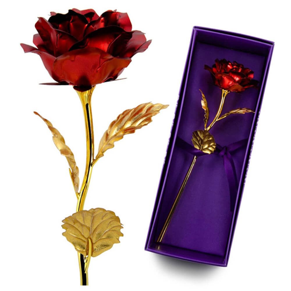 Golden Rose Flower Gift For Men Women