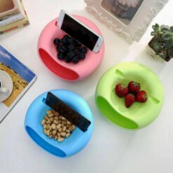 multicolor double layer creative plastic storage lazy snack bowl