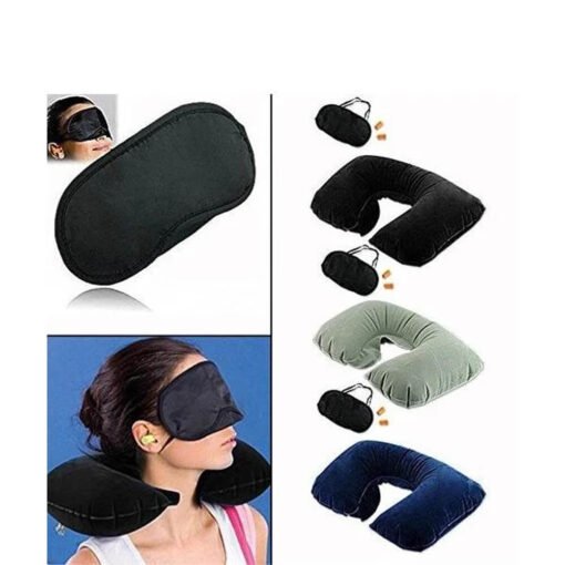 multicolor inflatable travel neck pillow for neck pain