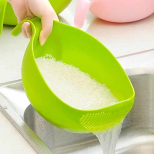 rice washing bowl basket thick strainer with handle