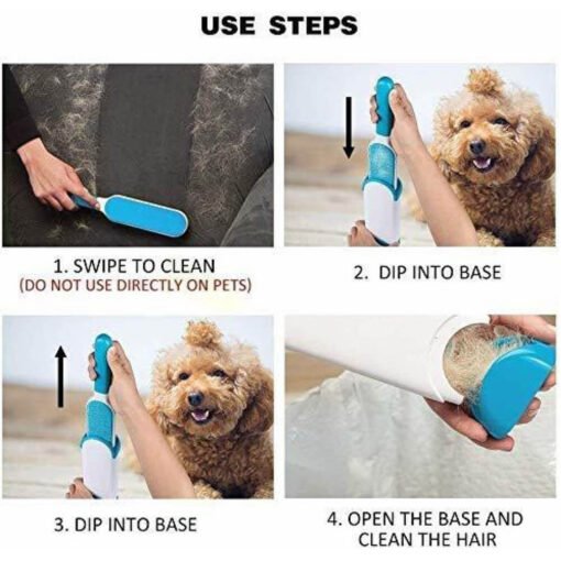 Steps for using reusable pet fur remover
