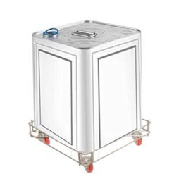 Tin oil container with stainless steel trolley