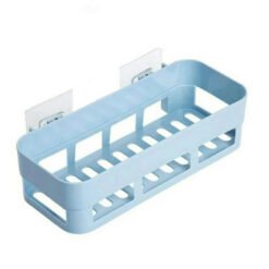 Wall stick plastic space saving storage basket rack no drilling require