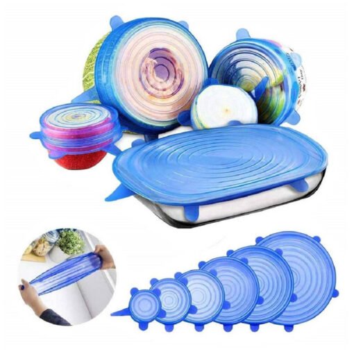 6 piece silicone lids for food cover