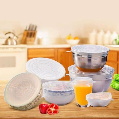 6 piece silicone stretch lids for food covers