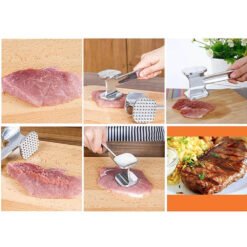 Two sided aluminum alloy kitchen meat beef tenderizer hammer tool