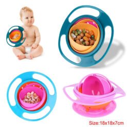 plastic anti spill gyro bowl for baby