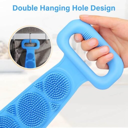 silicone bath body scrubber with double hanging hole