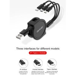 1 meter foldable fast charging cable for iPhone and android mobile type-c, micro USB type all mobile