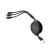 3 in 1 foldable retractable 3A fast usb charging cable