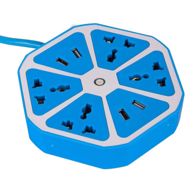 USB Hexagon Socket with 4 USB Socket & 4 Power Socket - Raipurshop