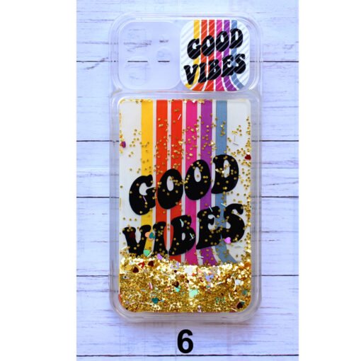 Buy online water gel glitter back cover for iphone 12 smartphone