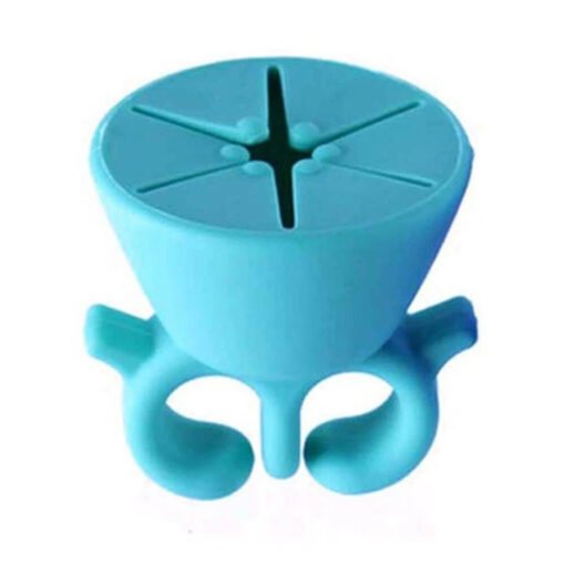 Silicone nail polish and lipstick holder stand wearable on fingers