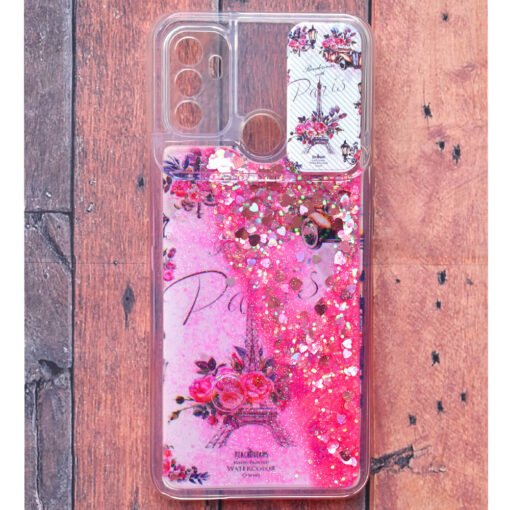 Water glitter back cover for Oppo A33 mobile