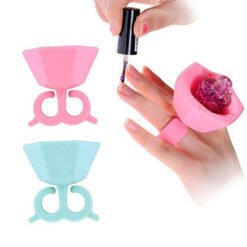 finger wearable silicone nail polish and lipstick holder ring