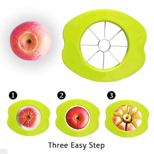 steps for cutting apple by usine apple cutter and slicer kitchen tool