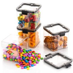 Premium high quality 700ml approx transparent plastic square shape airtight food storage container