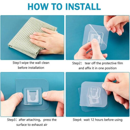 installation steps for self adhesive hooks