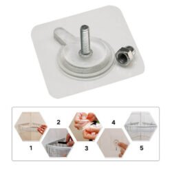 installation steps of ADHESIVE SCREW WALL HOOK USED IN ALL KINDS OF PLACES INCLUDING HOUSEHOLD AND OFFICES FOR HANGING AND HOLDING STUFFS
