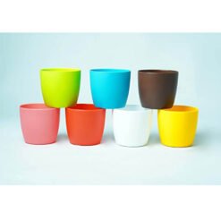 multicolor plastic gardening pots for plants
