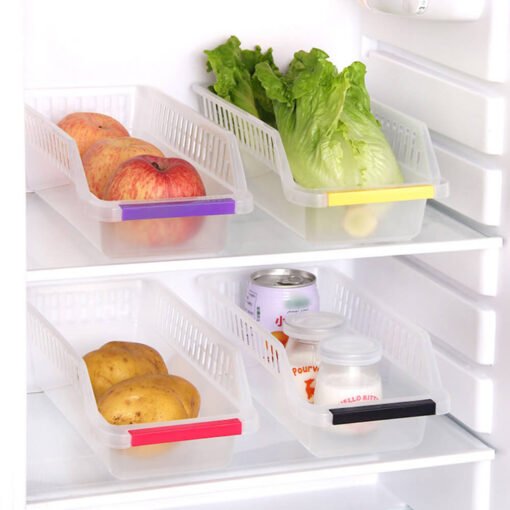 multicolor plastic storage basket for fridge