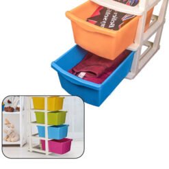 4 layer plastic storage drawer to store stationary, tools, cosmetics, socks and more household and daily use items