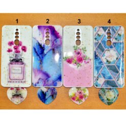 Beautiful Mi redmi 8 mobile back covers with heart popsockets glitter for girls and females