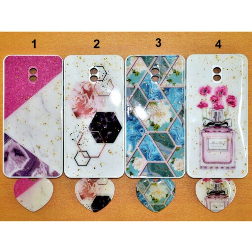 Beautiful Mi redmi 8a mobile back covers with heart popsockets glitter