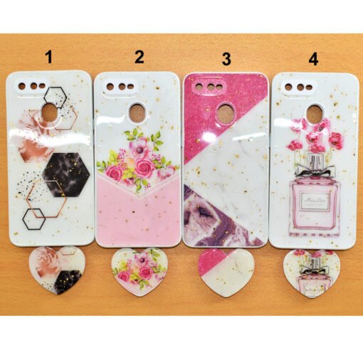 Beautiful Oppo A5s or Oppo A12 or Oppo A12s mobile back covers with heart popsockets glitter