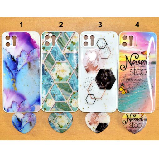 Beautiful Realme C11 (2020) mobile back covers with heart popsockets glitter
