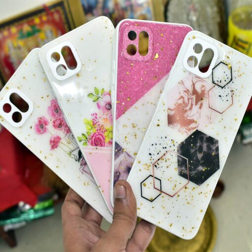 Oppo A16K or Oppo A16E mobile back covers with glitter and popsockets