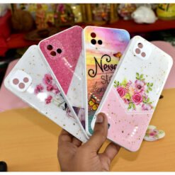 Realme C11 (2021) mobile back covers with glitter and popsockets