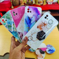 Realme narzo 50i mobile back covers with glitter and popsockets