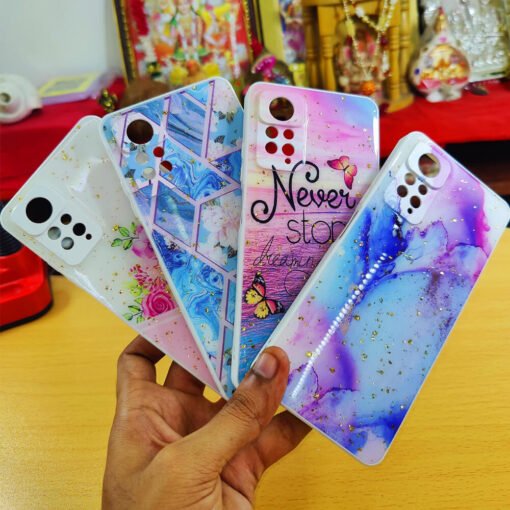Xiaomi redmi note 11 mobile back covers with glitter and popsockets