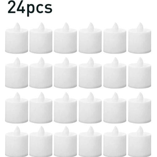 24 pieces white body LED yellow tealight candles online