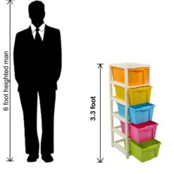 3.3 foot size storage drawwer comparison with 6 foot men