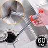 60cm long metal wire brush hook device for cleaning sink, drain, sewer, bathroom pipes