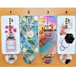 Beautiful Oppo A5 (2020) or Oppo A9 (2020) mobile back covers with heart popsockets glitter