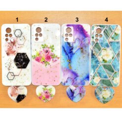 Beautiful Vivo V21 (5G) mobile back covers with heart popsockets glitter