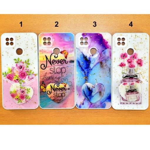 Buy online Xiaomi Redmi 9 or Redmi 9C or Redmi 9 Activ or Redmi 10A or Poco C31 back covers with heart popsockets