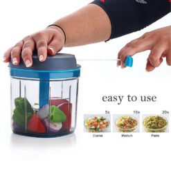 Easy to use and highly efficient no-electricity require Ganesh dori chopper with 5 stainless steel blades 900ml storage